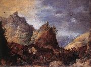 MOMPER, Joos de Mountain Scene with Bridges gs France oil painting artist